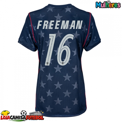 Camisa de Futebol Estados Unidos Alex Freeman #16 Equipamento Secundário Mulheres Mundo 2026 Manga Curta